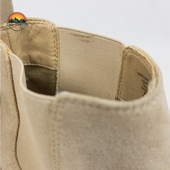 Steve Madden Combat Howler Suede Leather Block Heel Ankle Boot Tan Beige Sz 10 - Picture 15 of 16